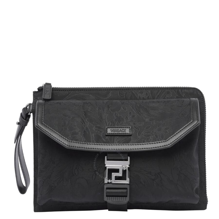 【送料&関税込】Versace Cappuccino Raffia Pouch Versace CAPPUCCINO RAFFIA CLUTCH - Handbags - BeyondStyle