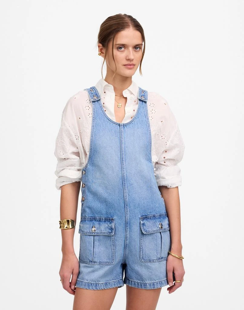 Madewell Scoopneck Denim Shortalls in Allenwood Wash