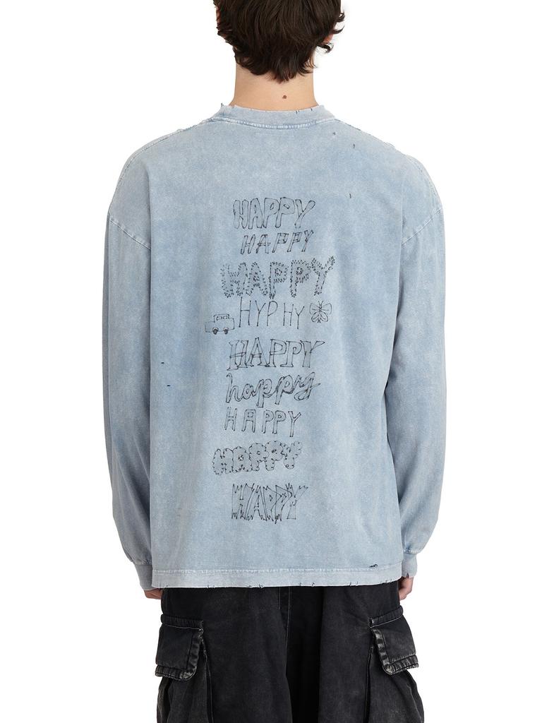 ★マイ★ Maison Mihara Yasuhiro Bleached Cat-Print Crewneck T-Shirt