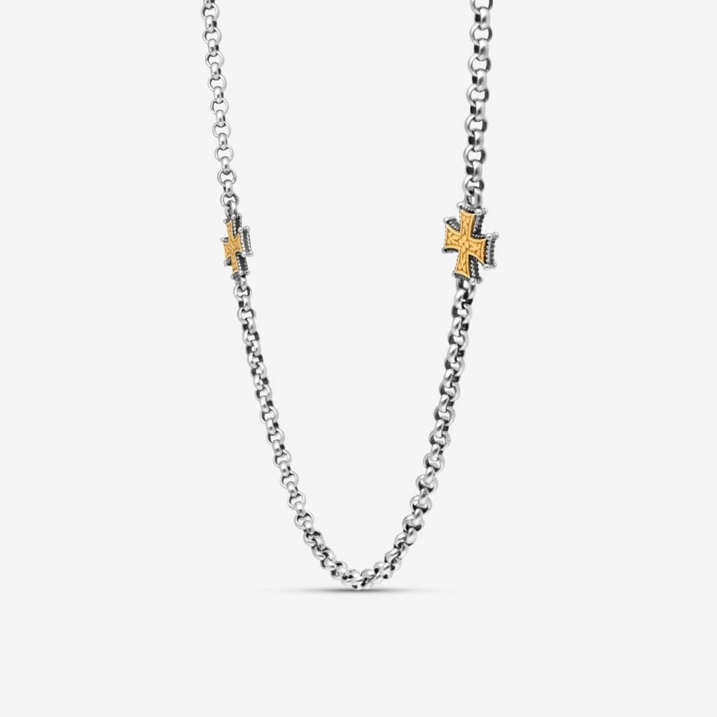 Konstantino Konstantino Eros Sterling Silver & 18K Yellow Gold Cross Chain Necklace 18" KOKJ389-130 2