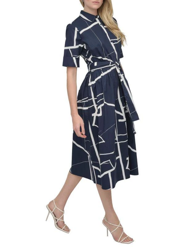 DKNY Abstract Short Sleeve Midi Shirtdress 3