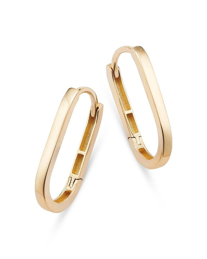 Moon 
Meadow 14K Yellow Gold Square Tube Hoop Earrings 1