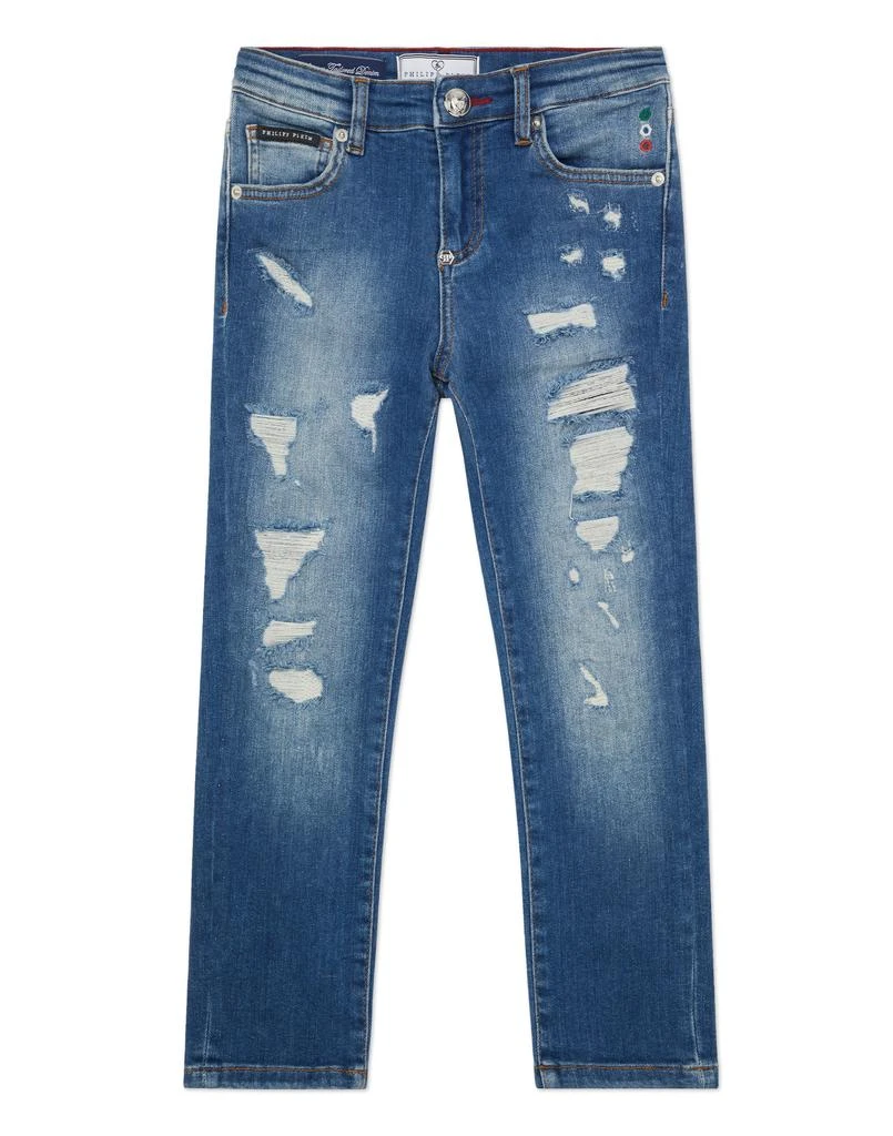 Philipp Plein Denim Super Straight Cut Trousers Cars Racing