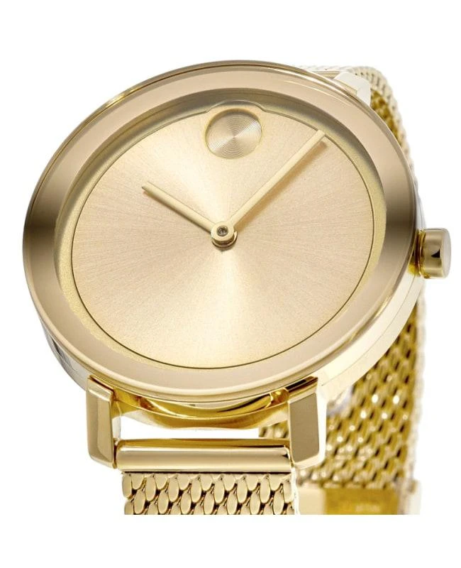 Movado Movado Bold Evolution Quartz Gold Plated Mesh Band Women's Watch 3600814 2