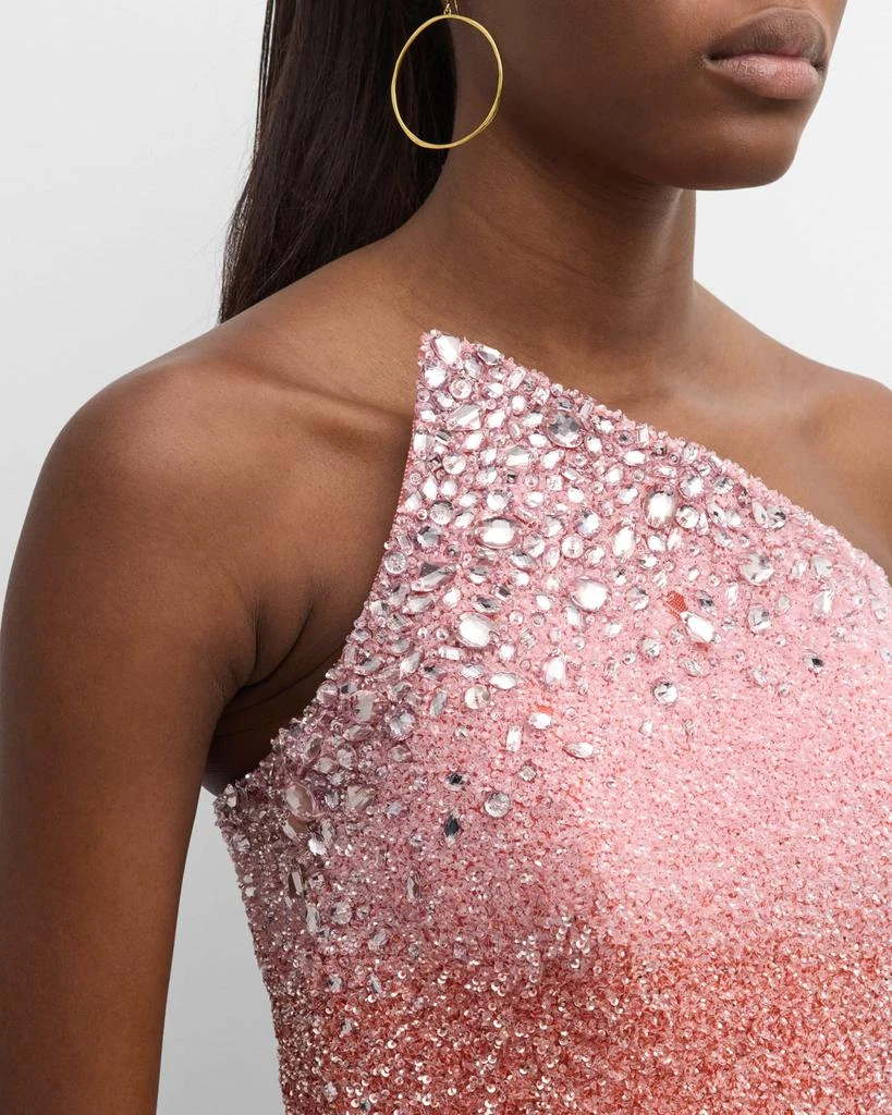 Pamella Roland Strapless Ombre Sequin Gown with Oversized Crystals 5