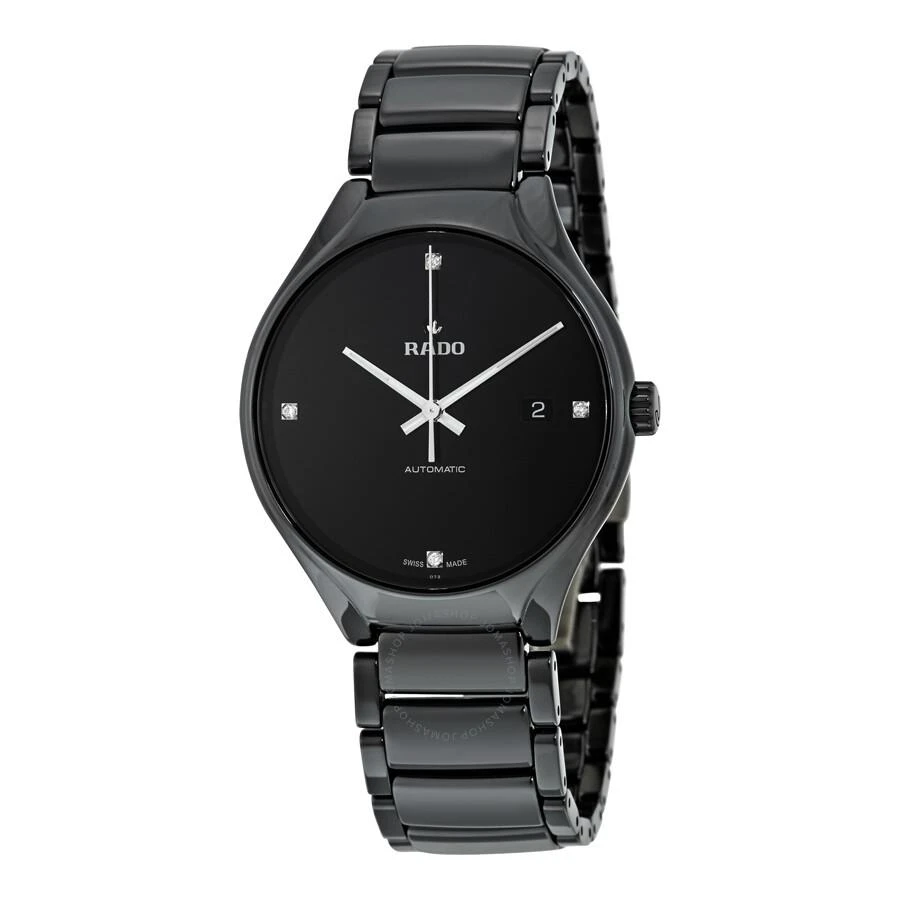 Rado True Automatic Black Dial Black Ceramic Men's Watch R27056722 1