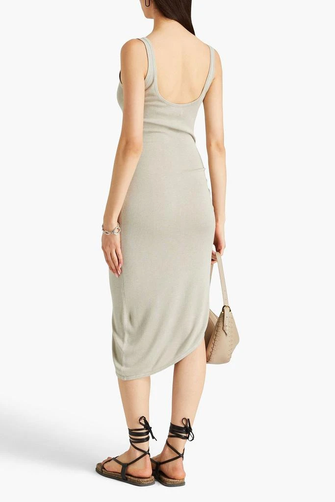 Naadam Asymmetric ruched knitted midi dress 3