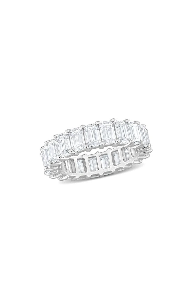 DELMAR Emerald Cut Lab-Created Moissanite Eternity Band Ring