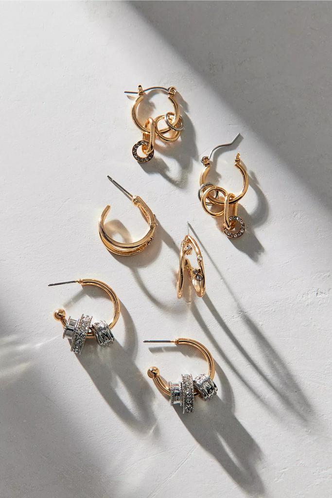 Urban Outfitters Bristol Mixed Metal Hoop Earring Set