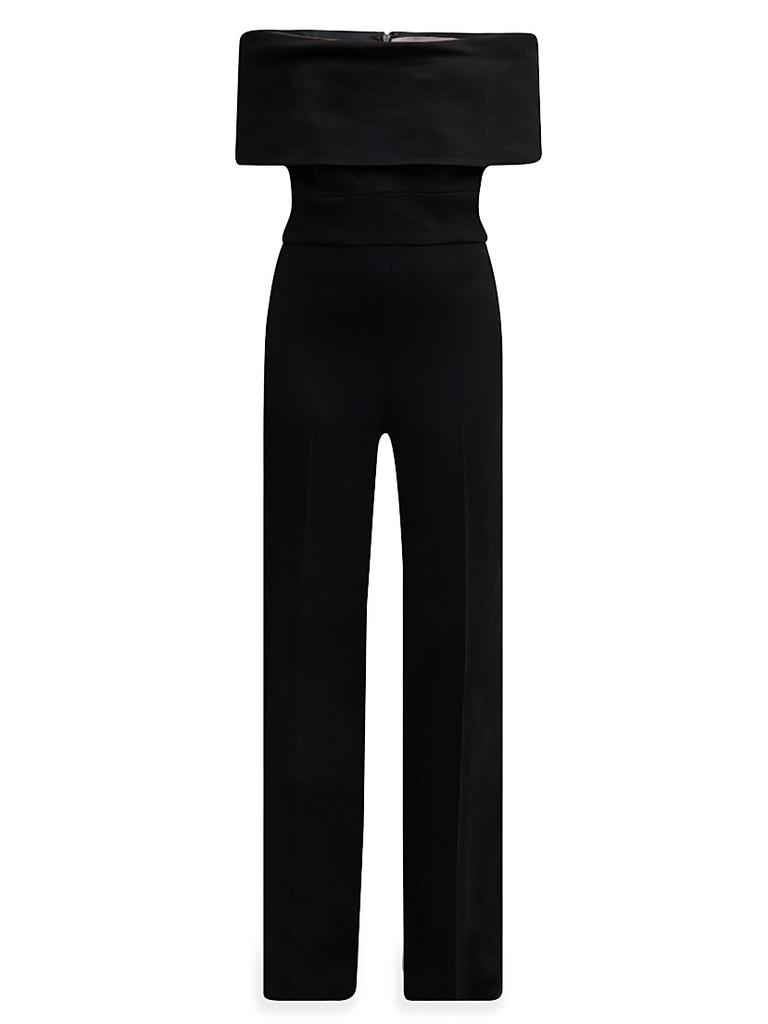 LELA ROSE Off-the-Shoulder Crêpe Jumpsuit
