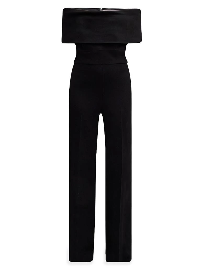 LELA ROSE Off-the-Shoulder Crêpe Jumpsuit 1