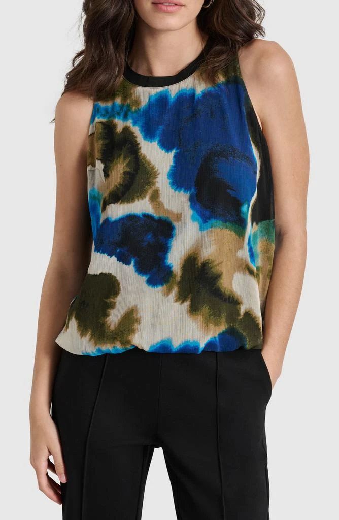 DKNY Bubble Hem Sleeveless Chiffon Top