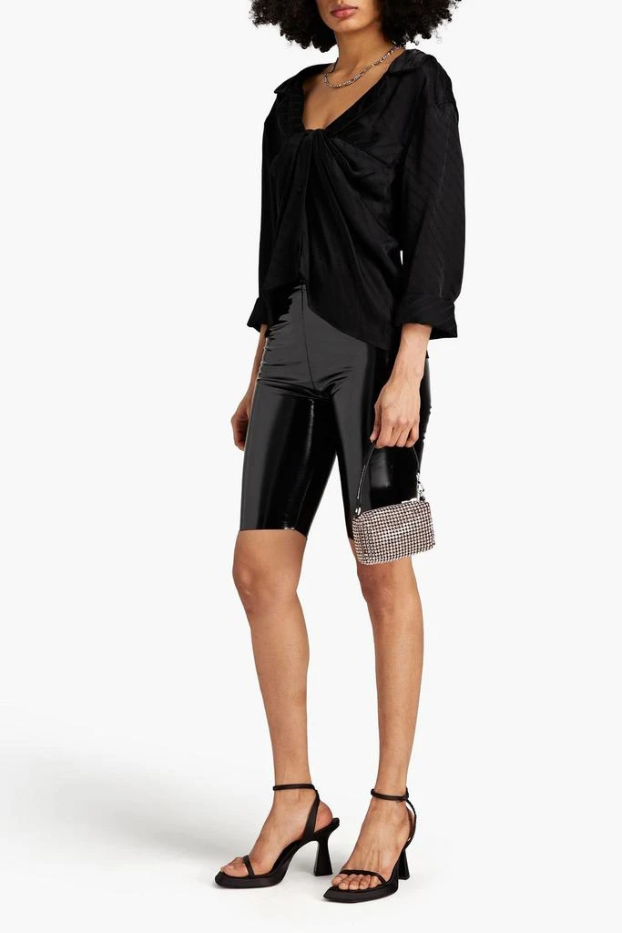 Alexander Wang Twist-front satin-jacquard shirt 2