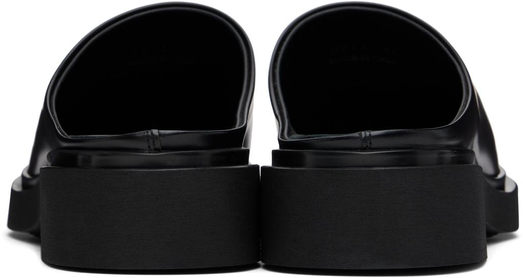 LEGRES Black Boxed Leather Clogs