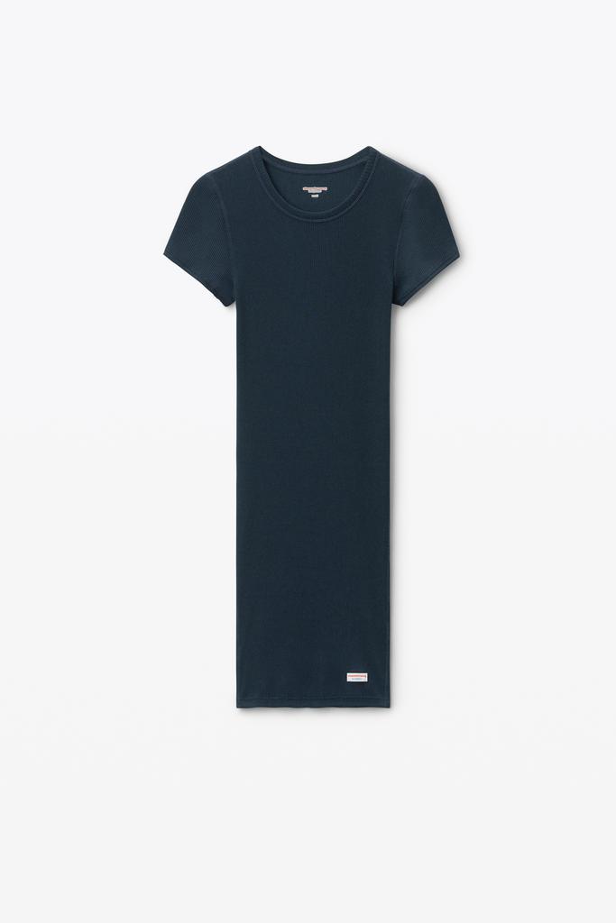 Alexander Wang short-sleeve loungewear dress in ribbed cotton