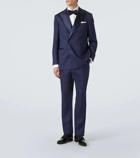 Brunello Cucinelli Double-breasted linen tuxedo 2