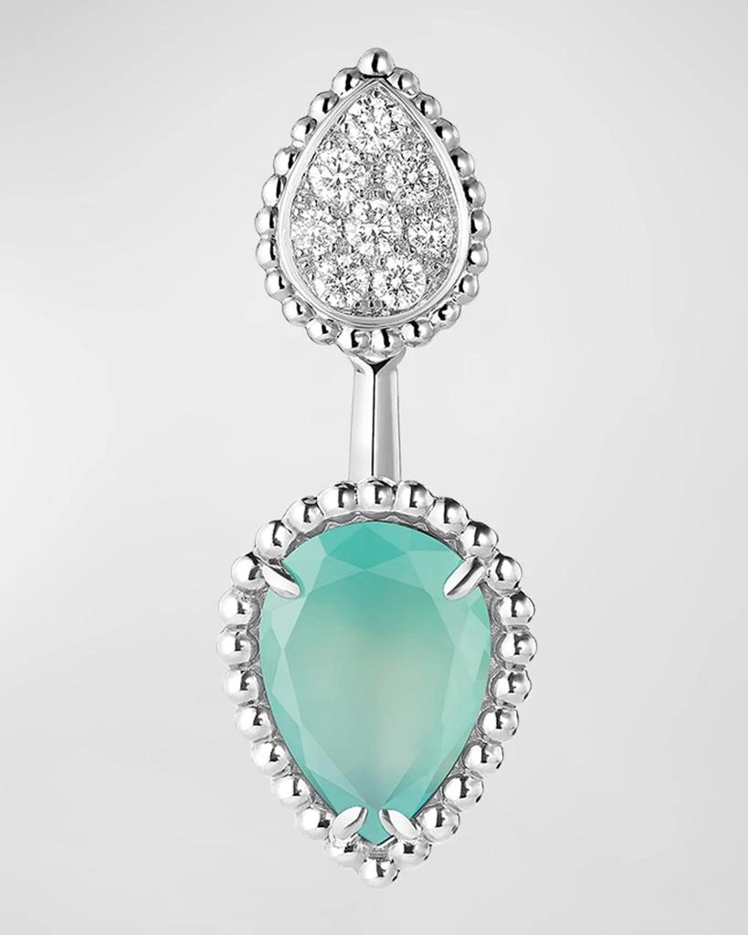 Boucheron Serpent Boheme 18K White Gold Diamond & Aquaprase Single Earring 1