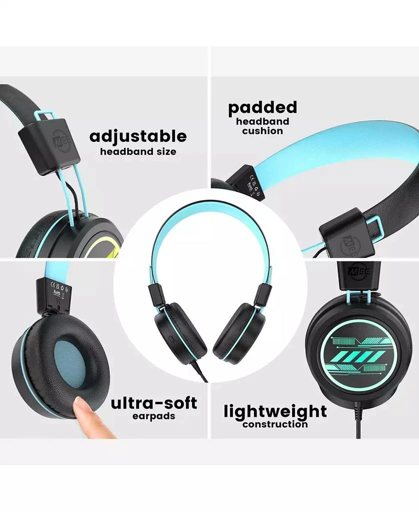 MEE Audio KidJamz KJ55 Safe Listening USB-C Headphones for Kids w/ LED Lights 7