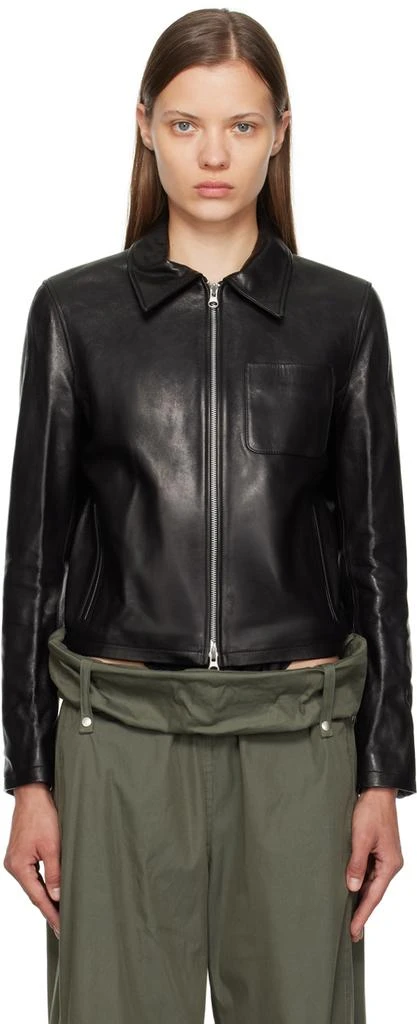 OPEN YY Black Classic Leather Jacket 1