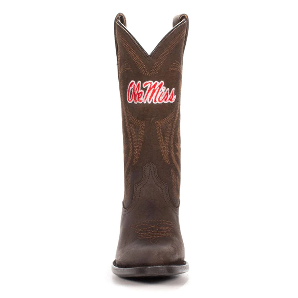 Gameday Boots University of Mississippi Embroidered Round Toe Pull On Cowboy Boots 4