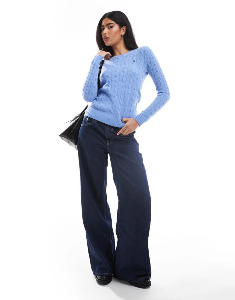 Ralph Lauren Polo Ralph Lauren Julianna wool cable knit jumper in light blue 4