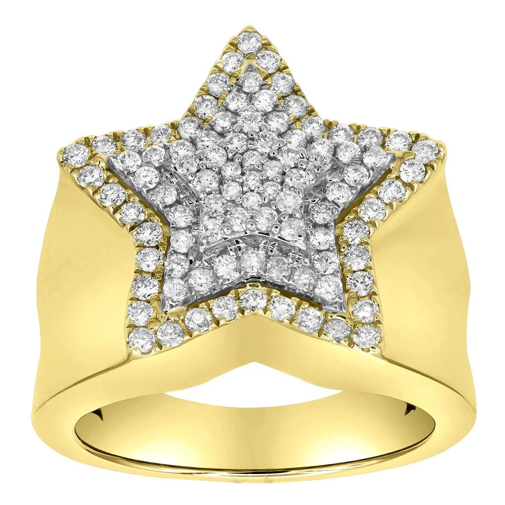 LuvMyJewelry Star Studded Bling 14K Yellow Gold 3 Layered Star Ring - 1.87 Ct 1