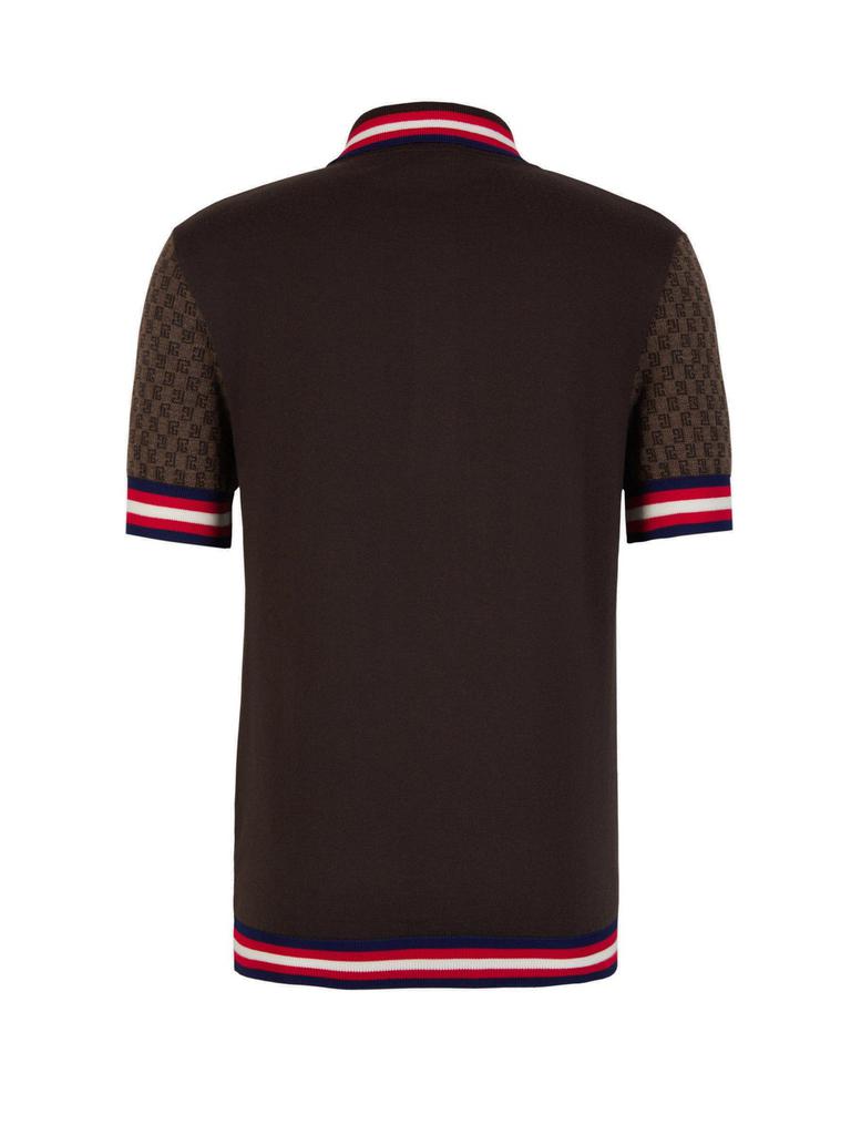 Balmain Balmain Monogram Printed Short Sleeved Polo Shirt