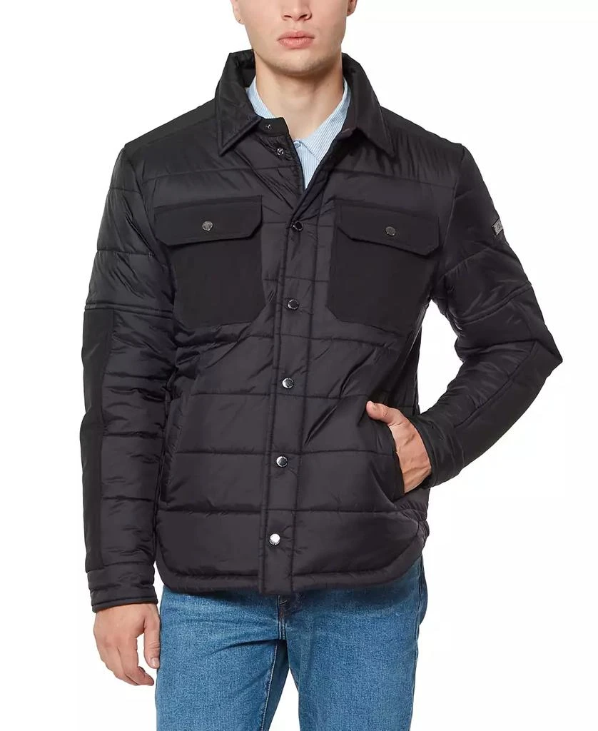 Vince Camuto Men's Mid Weight Quilt Mix Media Jacket 1