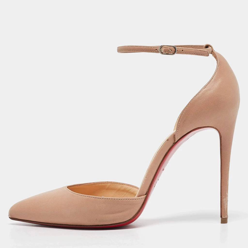 Christian Louboutin Christian Louboutin Beige Leather Uptown Ankle Strap Pumps Size 38 1