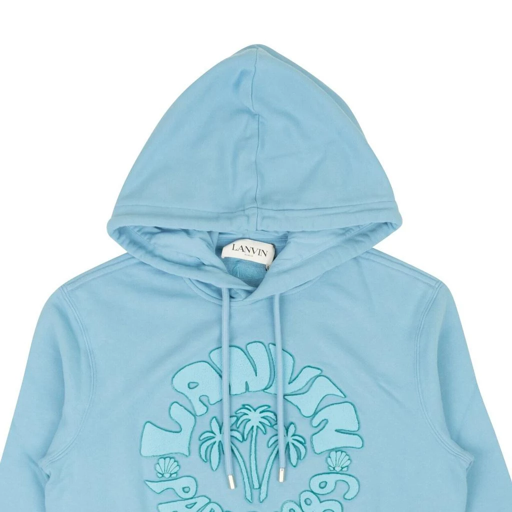 Lanvin Teal Blue Cotton Sponge Wave Hoodie 2