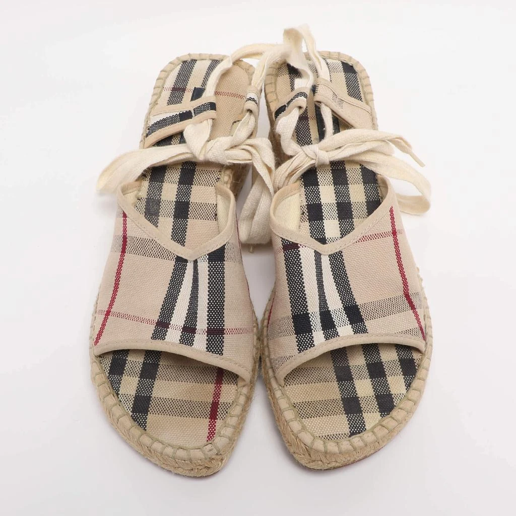 Burberry Burberry Beige Canvas Nova Check Wedge Ankle Strap Espadrilles Size 38 3