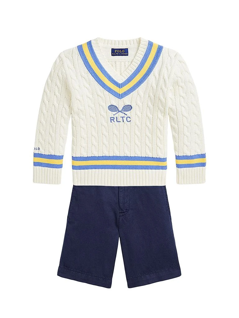 Ralph Lauren Little Boy's &amp; Boy's Tennis Club V-Neck Sweater 2