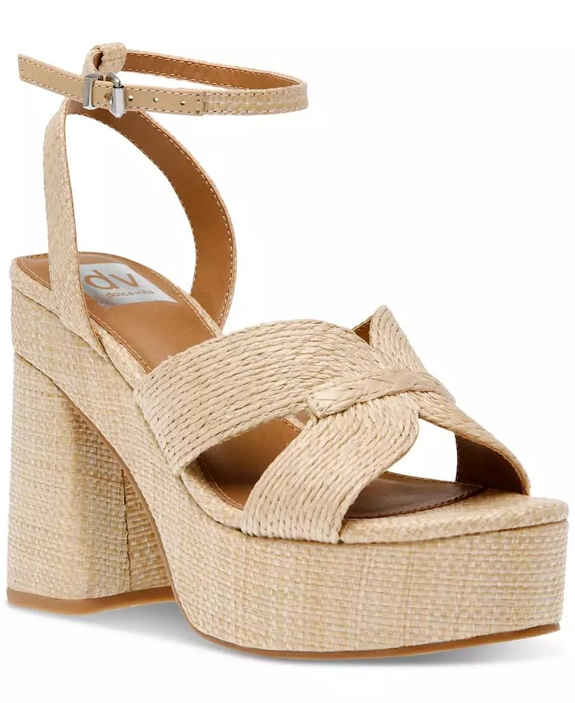 DV Dolce Vita Waylan Raffia Platform Dress Sandals 1