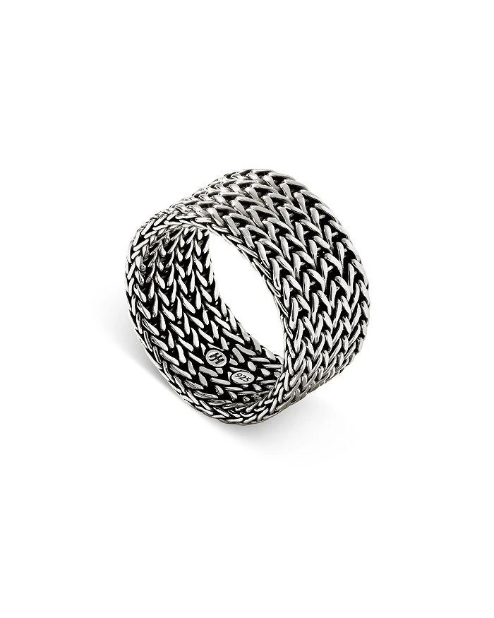 John Hardy Sterling Silver Icon Diamond Multirow Weave Ring 3