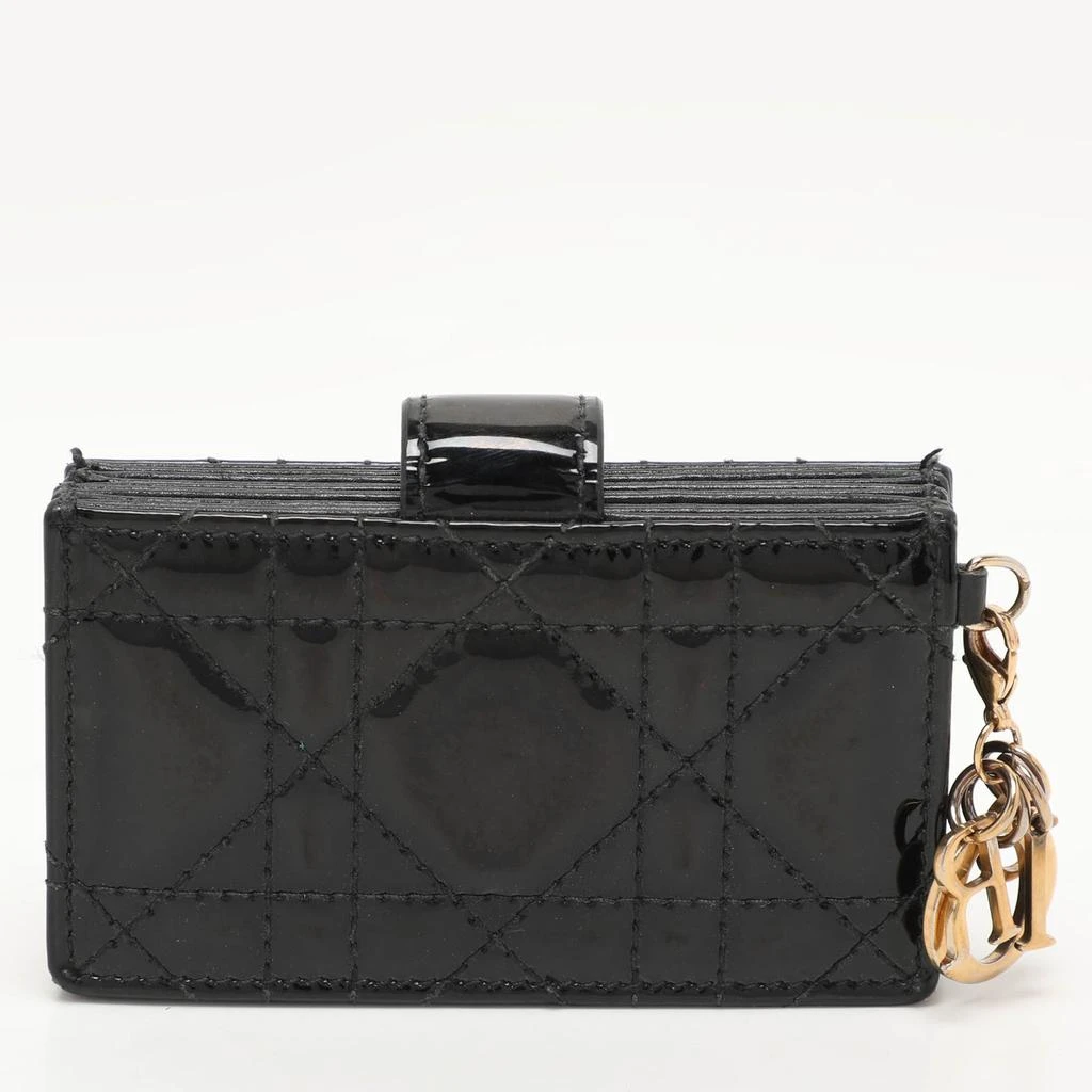 Dior Black Cannage Patent Leather Lady  5 Gusset Card Holder 1