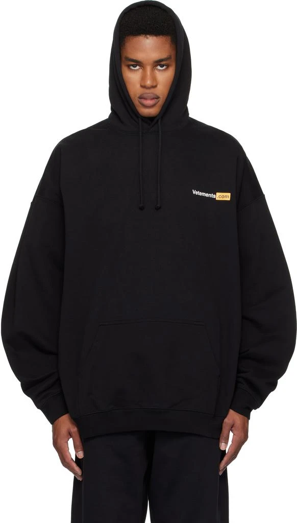 Vetements Black 'Vetements.com' Oversized Hoodie 1