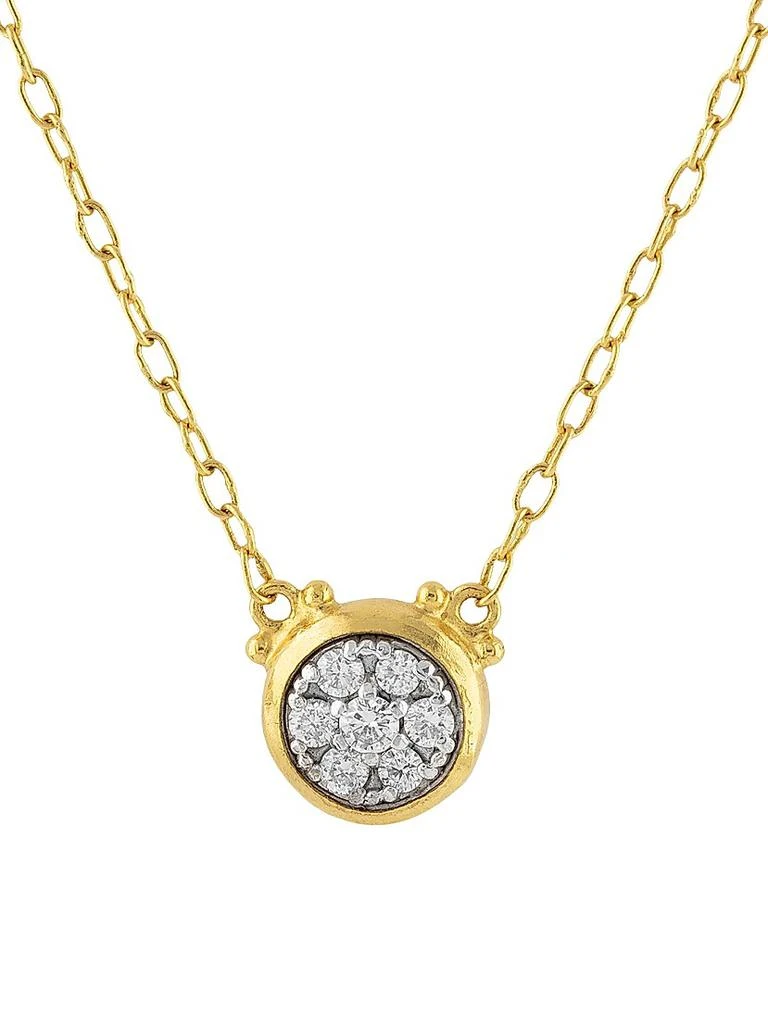 Gurhan 18-24K Yellow Gold, Sterling Silver & Diamond Cluster Pendant Necklace 1