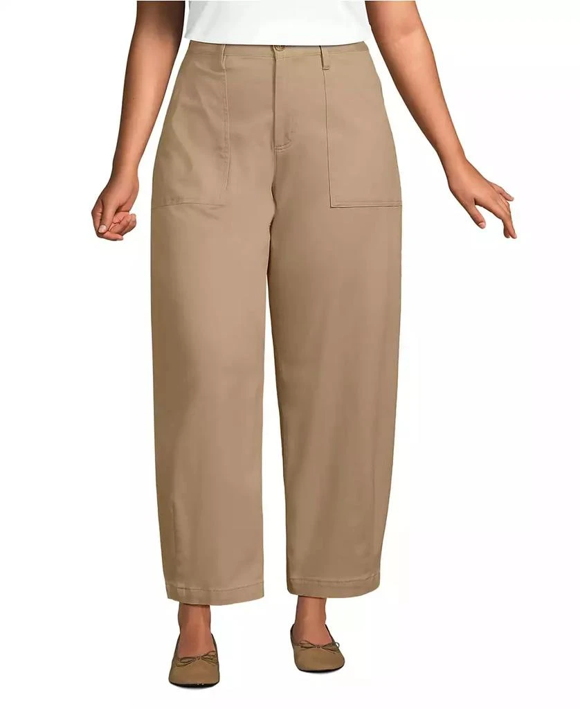 Lands
 End Women
s Chino High Rise Barrel Leg Utility Ankle Pants