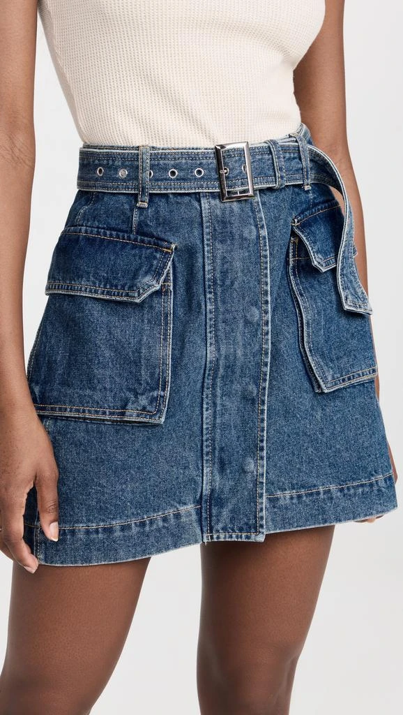 Pixie Market AR Denim Cargo Belted Mini Skirt 6