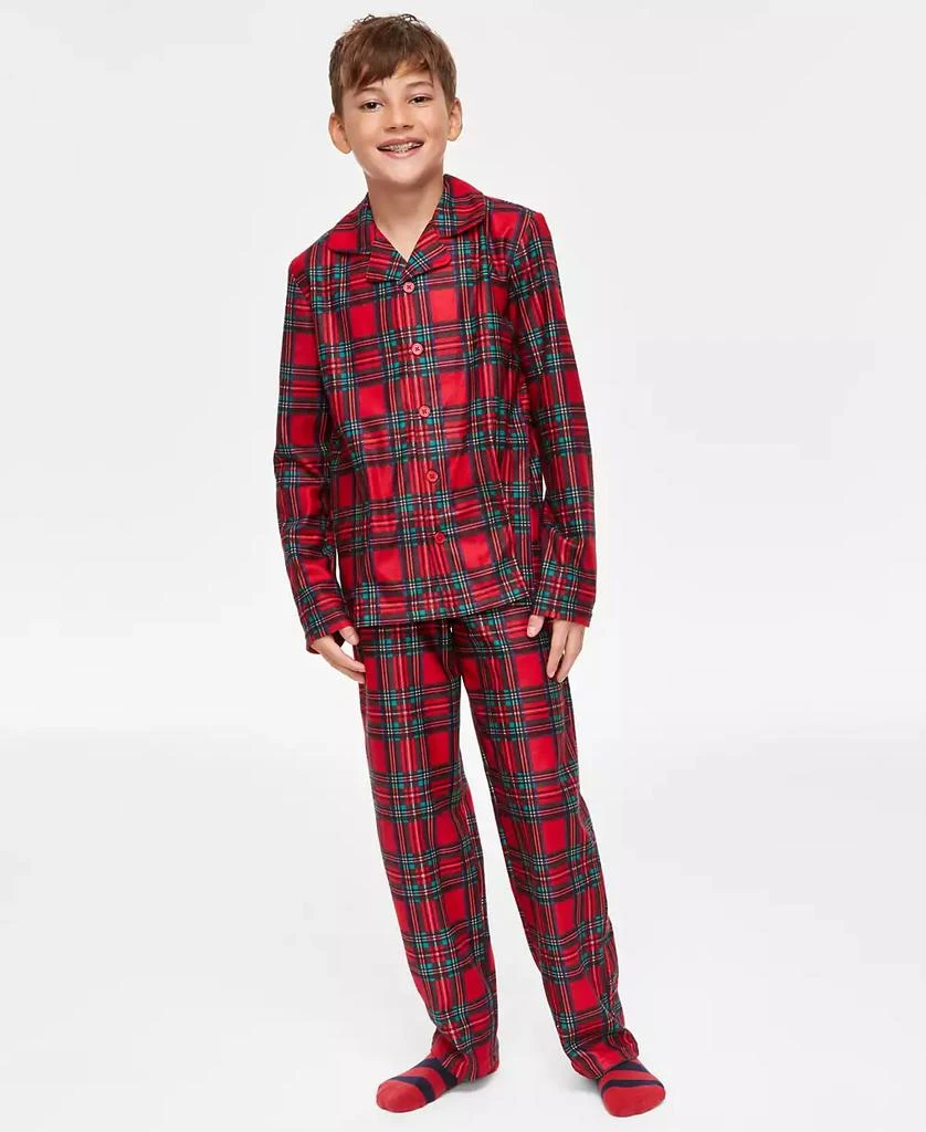 Holiday Lane Little 
Big Kids Brinkley Plaid Notch Collar Matching Family Pajamas Set, Created for Macy
s