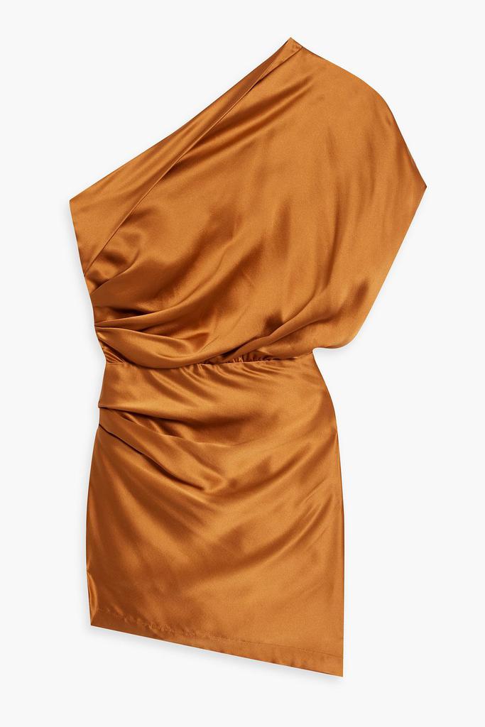 Michelle Mason One-shoulder draped silk-satin mini dress