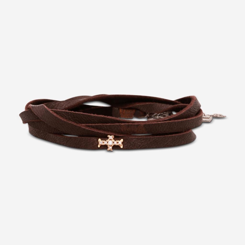 Armenta Armenta 14K Rose Gold & Leather Wrap Unisex Bracelet 20568