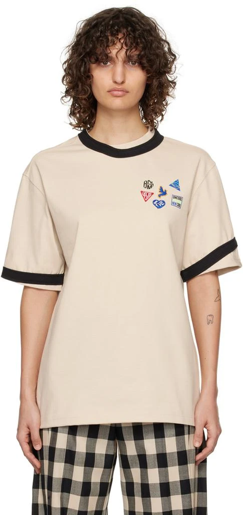 ADER error Beige Appliqué T-Shirt 1