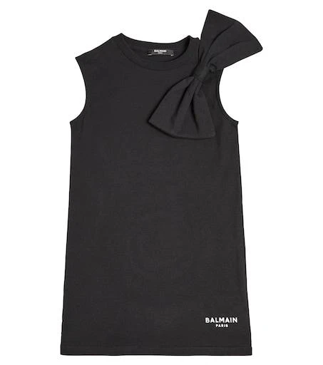 Bow-detail cotton jersey dress  On Sale Now with Up to 31% Off | Discover  Exclusive Deals & Savings at BeyondStyle  Authentic Balmain d|clothing|k|girls  |balmain kids|girls' dresses|i|kids|s|designers with Limited-Time  Discounts, Free