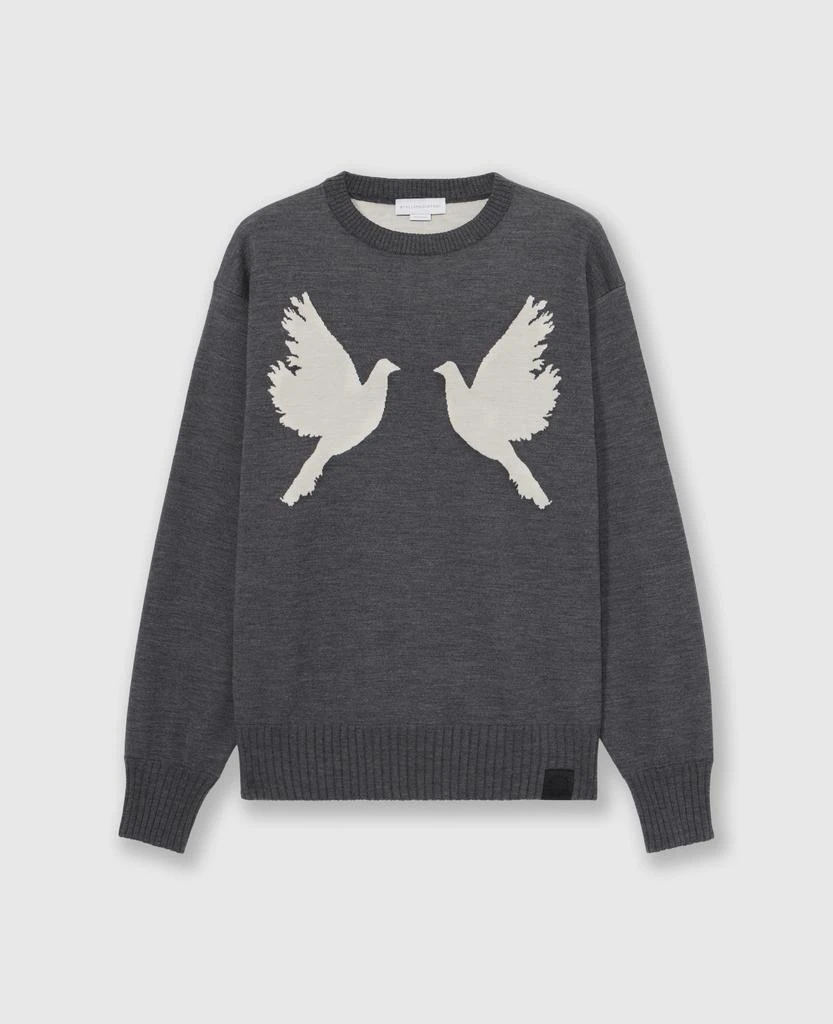 Stella McCartney Stella McCartney - Dove Appliqué Crewneck Jumper, Woman, Grey, Size: L 1