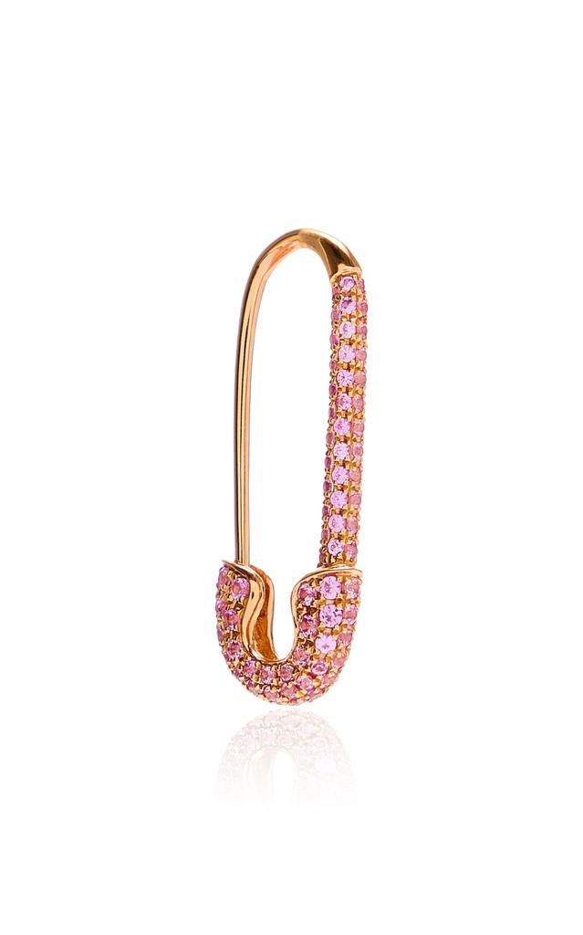 Anita Ko Anita Ko - 18K Rose Gold Sapphire Single Safety Pin Earring - Right Side - Pink - OS - Moda Operandi - Gifts For Her