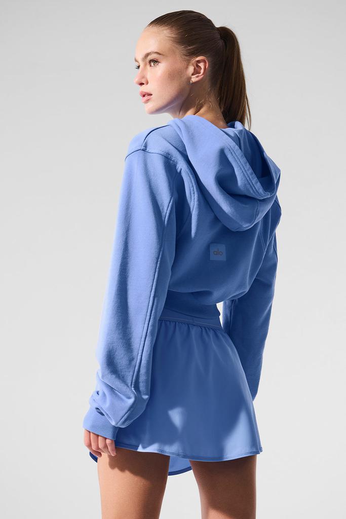 Alo Sweet Escape Zip Up Hoodie - Crystal Clear Blue