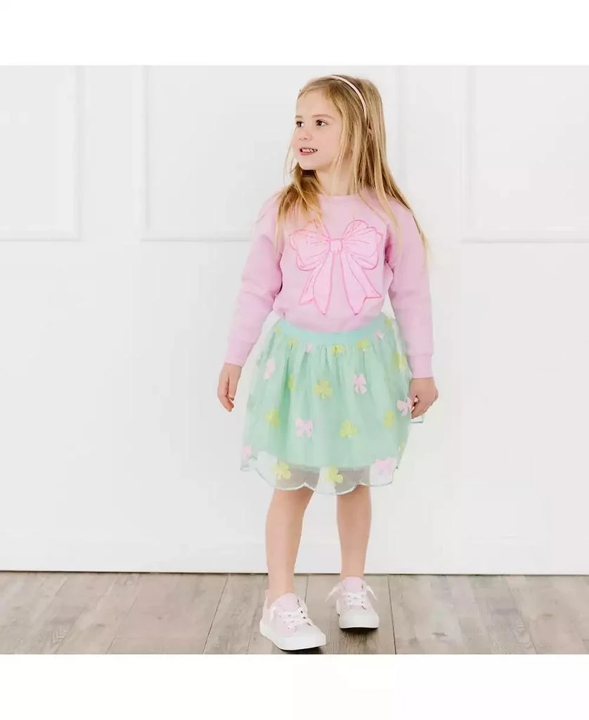 Sweet Wink Toddler Girls Pink Bow Sequin Patch Sweatshirt 3