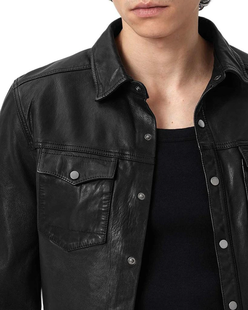 ALL SAINTS Irwin Leather Shirt 6