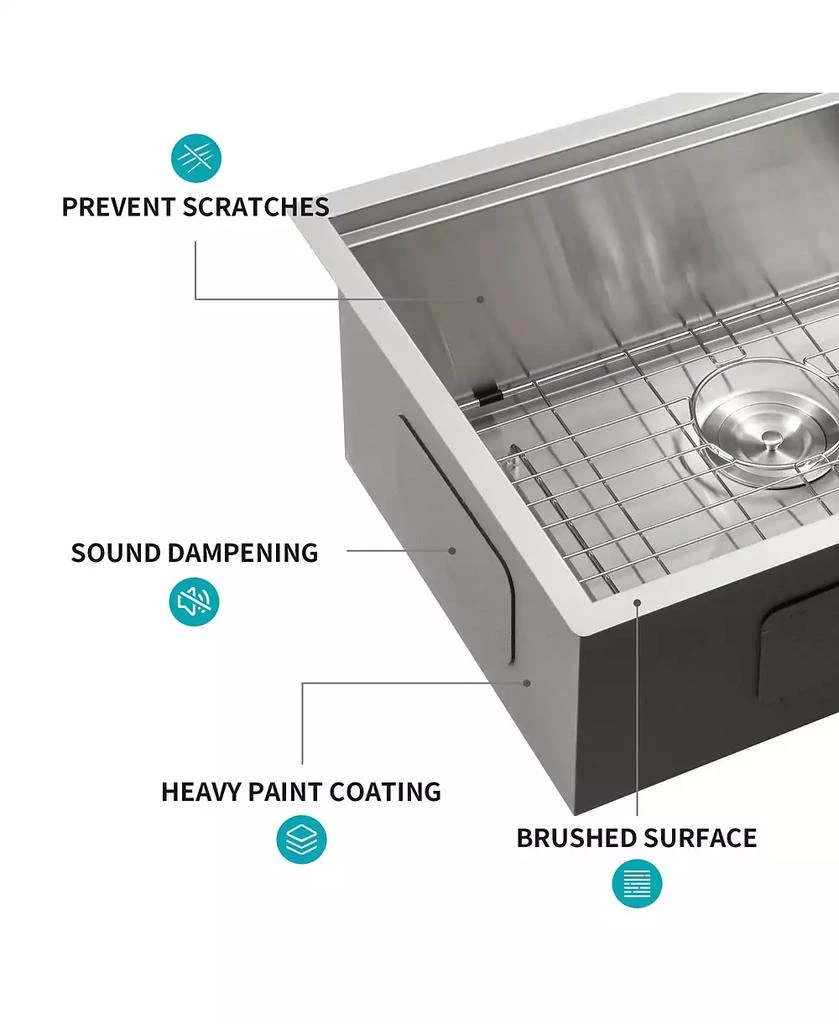 Flynama Laundry Workstation Sink Undermount Deep Single Bowl Stainless Steel Utility Tub 5